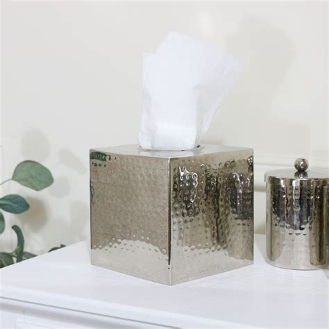 silver metal tissue box covers|silver tissue holder.